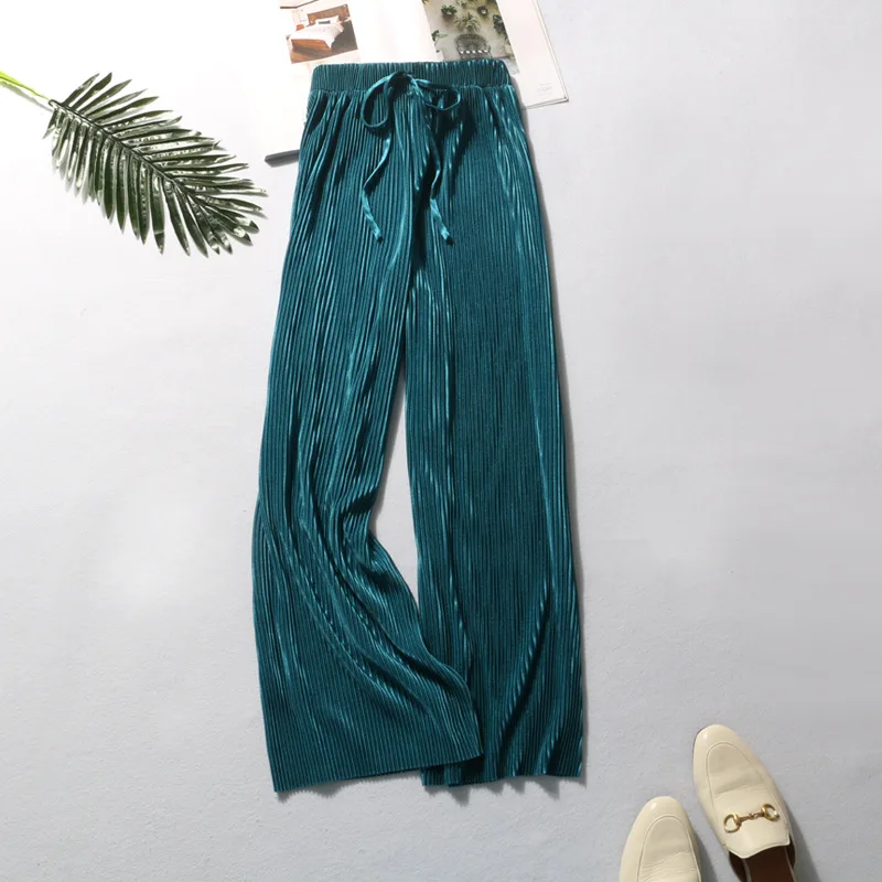 Luna | Pleated Ice-Silk Wide-Leg Summer Pants