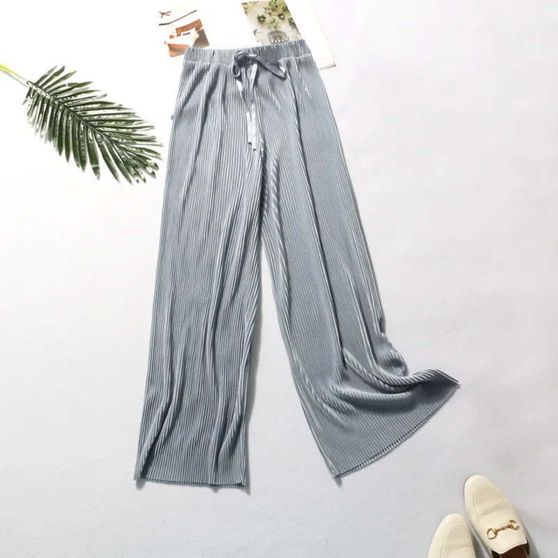 Luna | Pleated Ice-Silk Wide-Leg Summer Pants