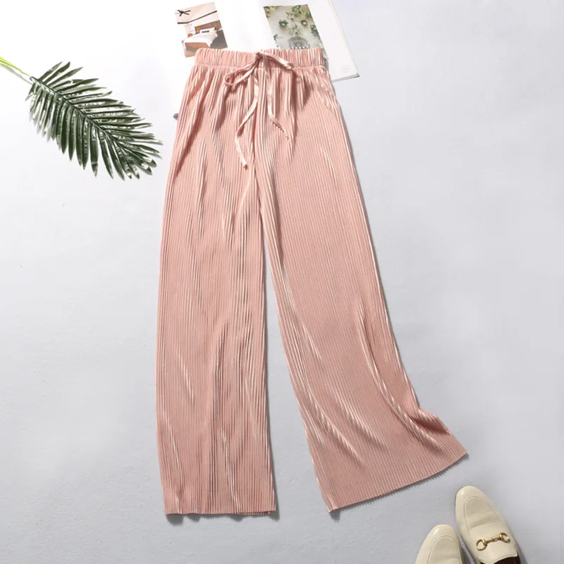 Luna | Pleated Ice-Silk Wide-Leg Summer Pants