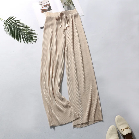 Luna | Pleated Ice-Silk Wide-Leg Summer Pants