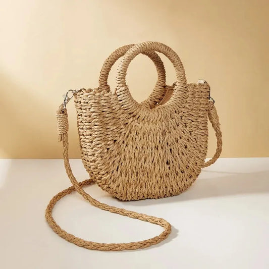 Mira | Half-Moon Straw Bag