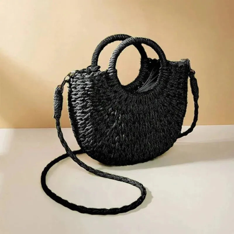 Mira | Half-Moon Straw Bag