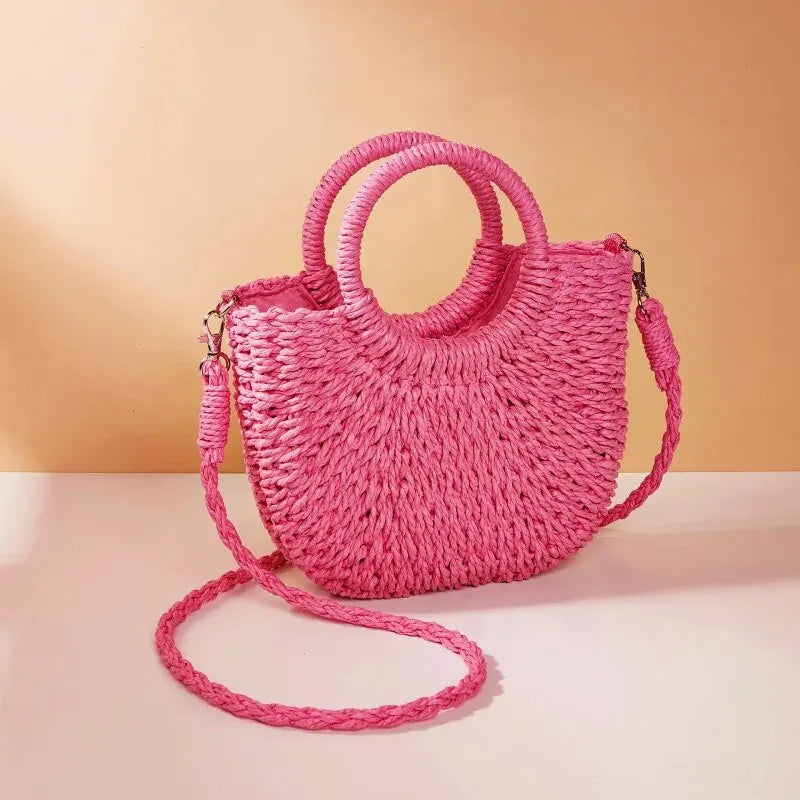 Mira | Half-Moon Straw Bag