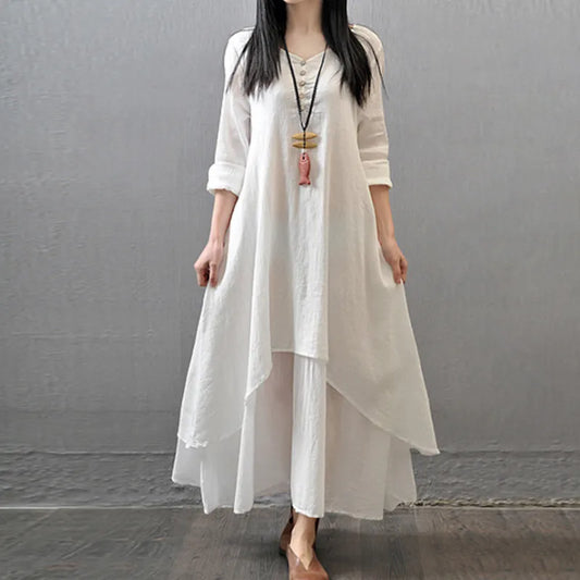 Elegant Chic Cotton Linen Dresses