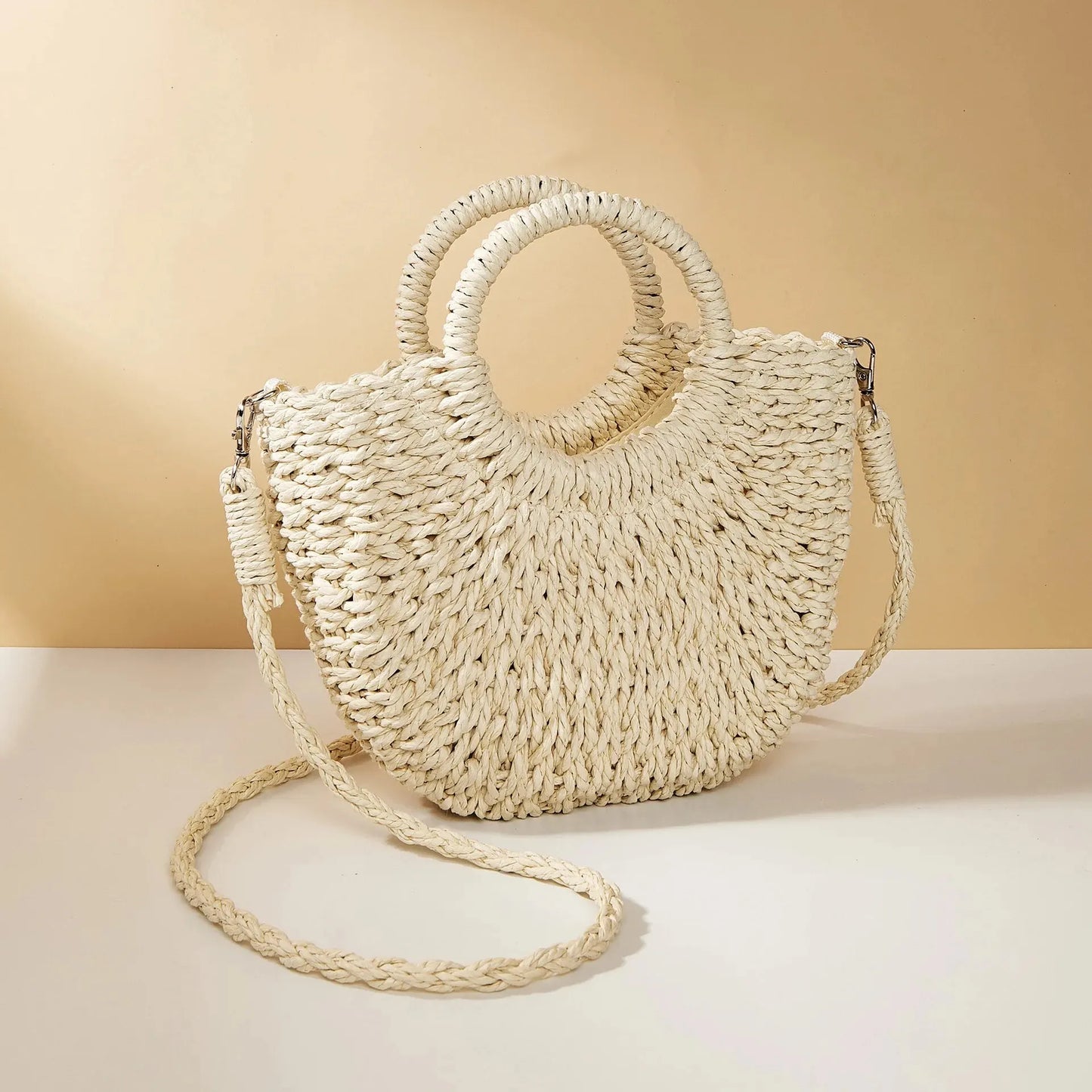 Mira | Half-Moon Straw Bag