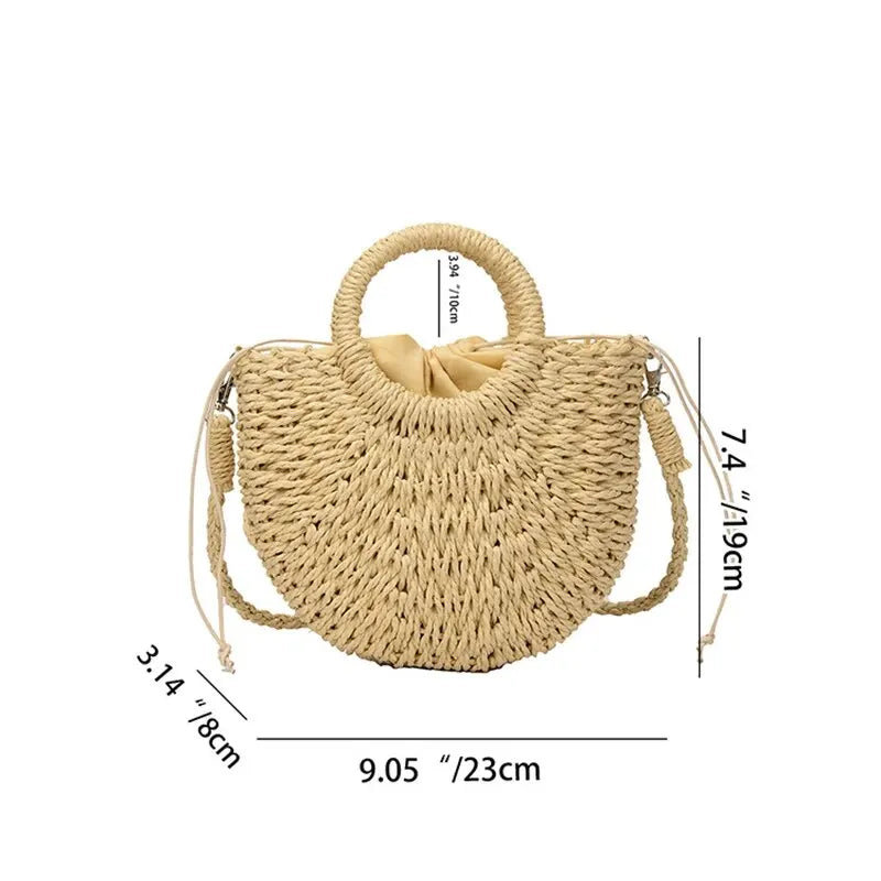 Mira | Half-Moon Straw Bag