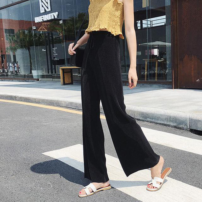 Luna | Pleated Ice-Silk Wide-Leg Summer Pants