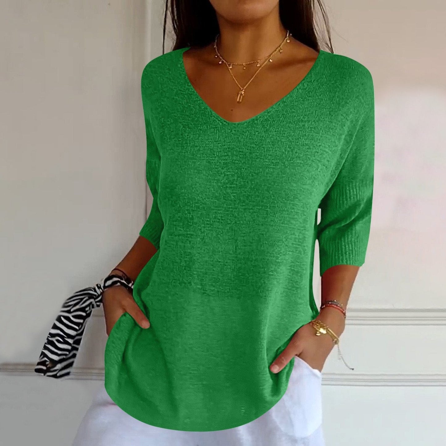 Bianca | Elegant Cotton Knitted Shirt