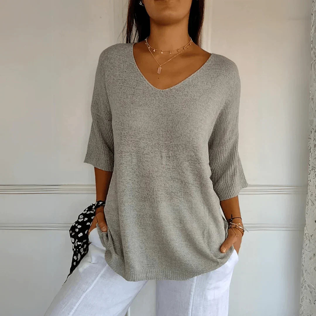 Bianca | Elegant Cotton Knitted Shirt