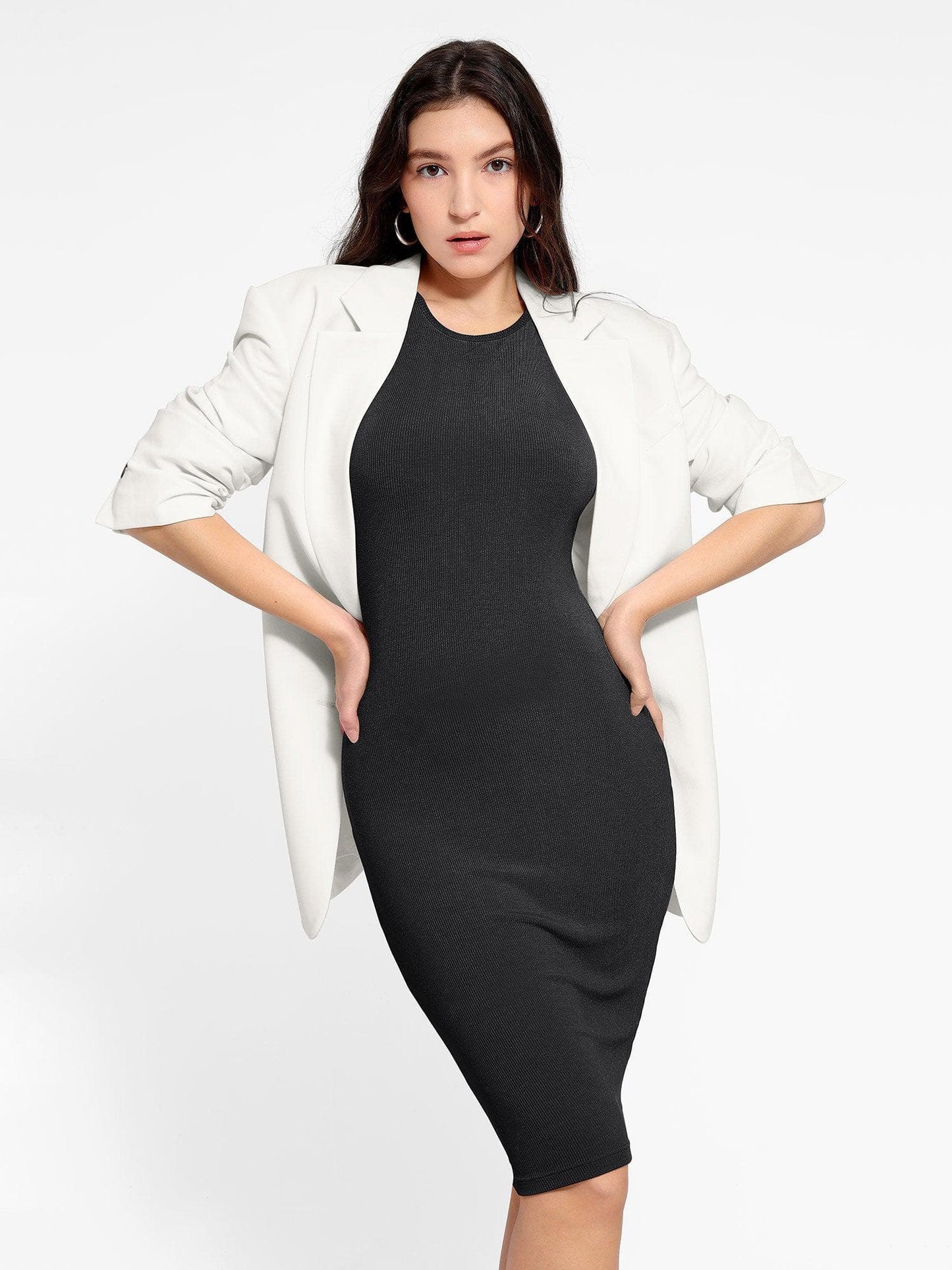 ARIA | Shapewear Crew Neck Midi Dress