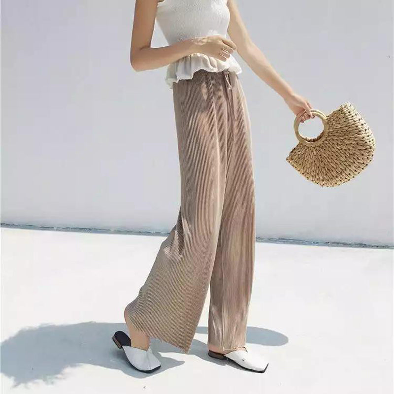 Luna | Pleated Ice-Silk Wide-Leg Summer Pants